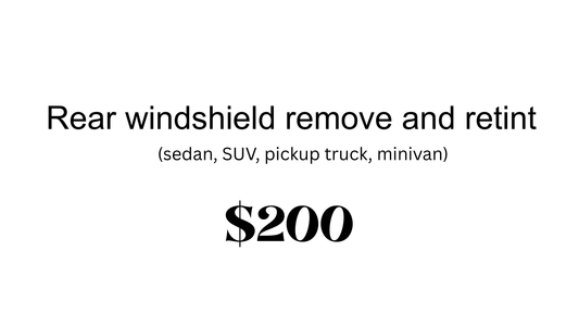 Obsidian - Rear windshield remove and retint *Sedan, SUV, Pickup Truck, Minivan*